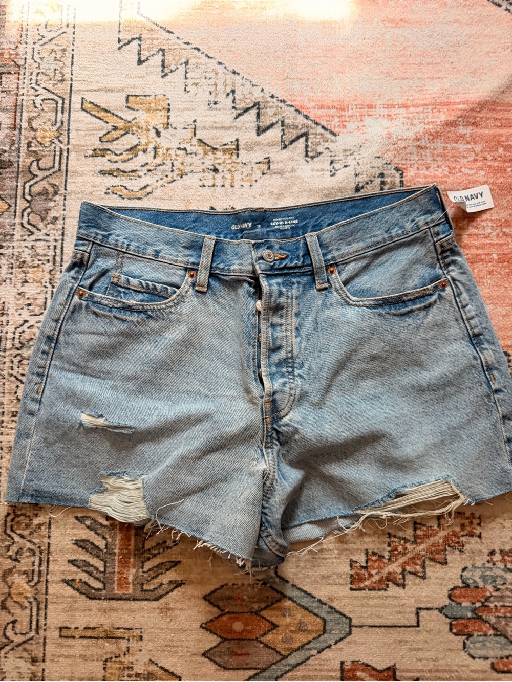 Old Navy Light Wash Distressed Denim Shorts